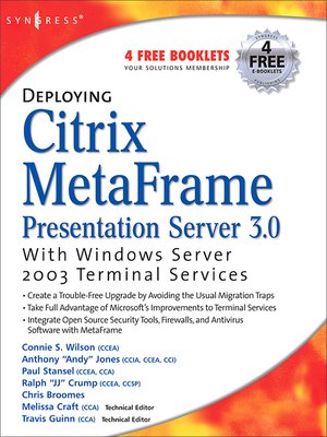 cover image of Deploying Citrix MetaFrame Presentation Server 3.0 with Windows Server 2003 Terminal Services